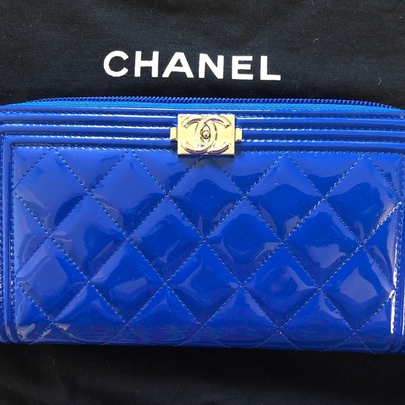 blue quilted chanel bag